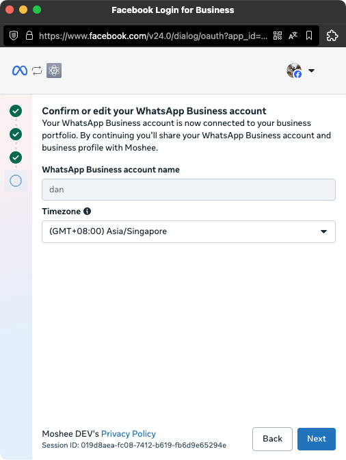 Confirm WhatsApp Business Account
